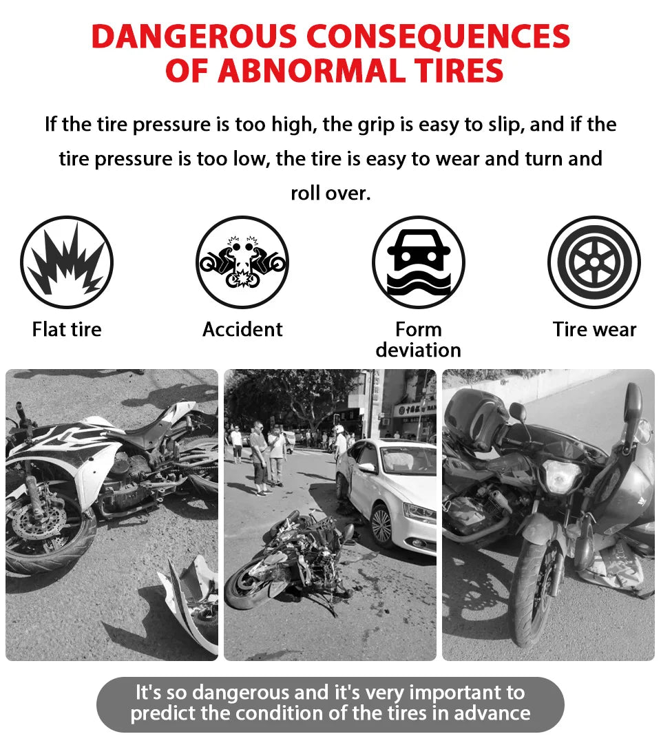 E-ACE TPMS Tire Pressure Monitoring SystemInfitary Motorcycle System LCD Real Time Data Display For Status Precise Digital