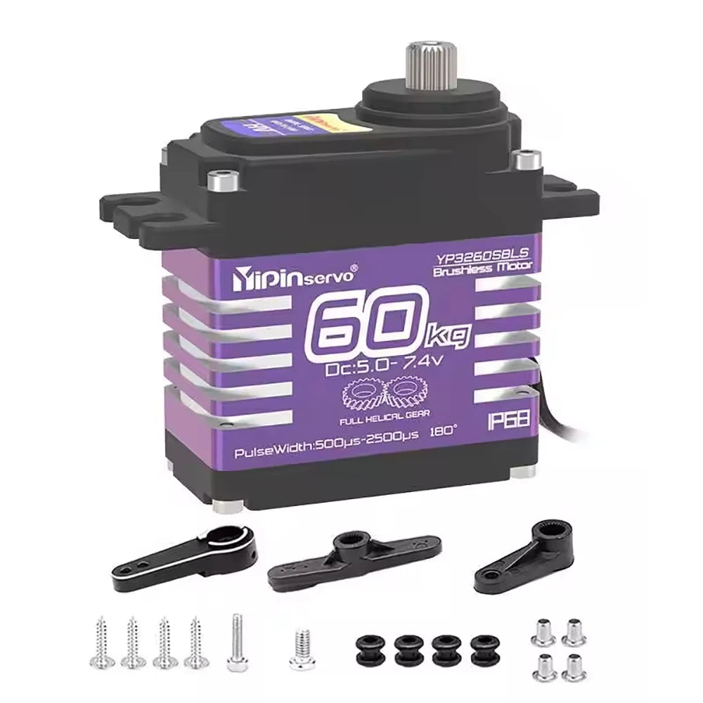 70KG 60KG 55KG Brushless Servos Magnetic Induct 8.4V Steel Helical Gear Servos Motor 25T Metal Servo Arm For 1/8 1/10 RC Car
