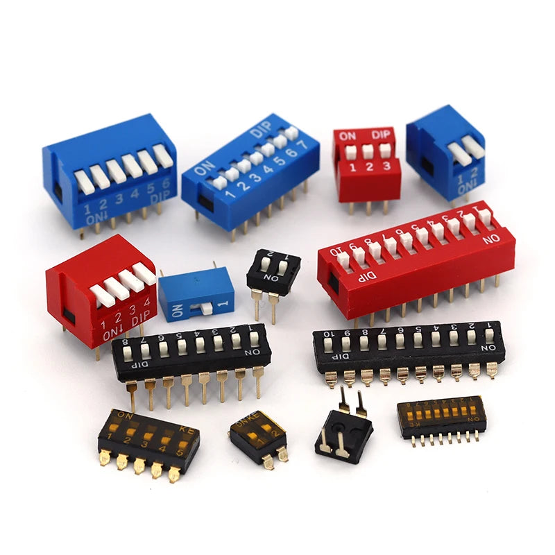 5pcs Slide Type Switch Module 1 2 3 4 5 7 8 10PIN /1.27/2.54mm Position Way SMD/DIP Pitch Toggle Switch Snap Switch Dial Switch