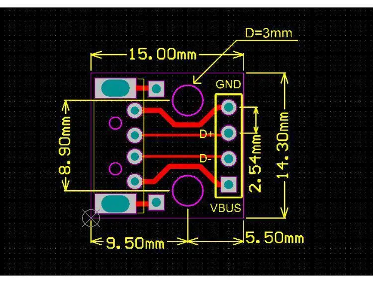 5pcs Micro Mini A Male USB 2.0 3.0 A Female USB B Connector Interface to 2.54mm DIP PCB Converter Adapter Breakout Board