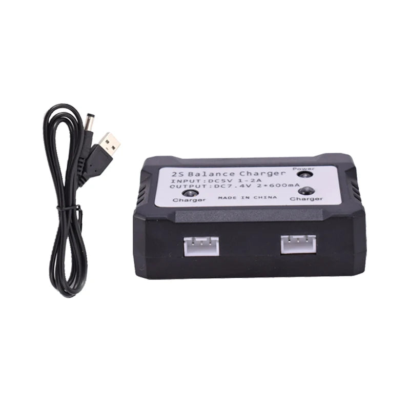 2IN1 7.4V 2S 600 mA Lipo Battery Balance Charger For Syma X8C MJX X600 X101 RC Toys Battery Plug Input DC 5V 1-2A
