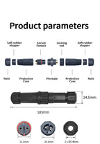 IP68 Electrical Waterproof Connector Wire Cable 2/3/4/5 Pin Outdoor Plug Straight Quick Screw Conductor Connector