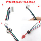 5Pin USB-C Connector With CC Pin Data Nut Snap Plate 4Pin With Wire 3A Waterproof USB Type C to PH2.0 Fast Charging Female Jack