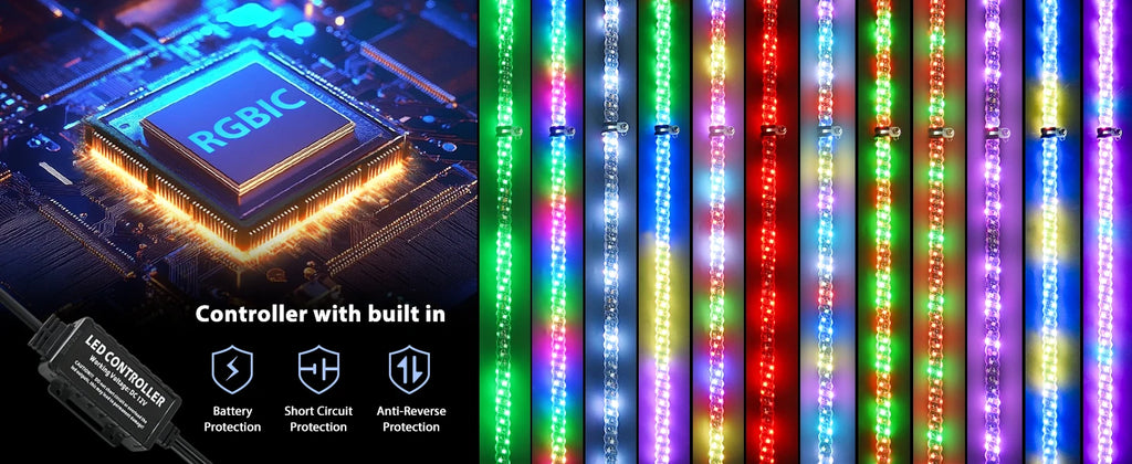 Nilight  3-6FT RGB LED Whip Light, Spiral Neon Flagpole Lights With Remote Control Color Changing Lights for ATV UTV Buggy 2PCS