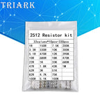 330/660/1650pcs 33values 0402 0603 0805 1206 1210 2512 SMD Chip Resistor Kit 1R~1M 10R 100R 220R 1K 10K 100K 680K sample pack