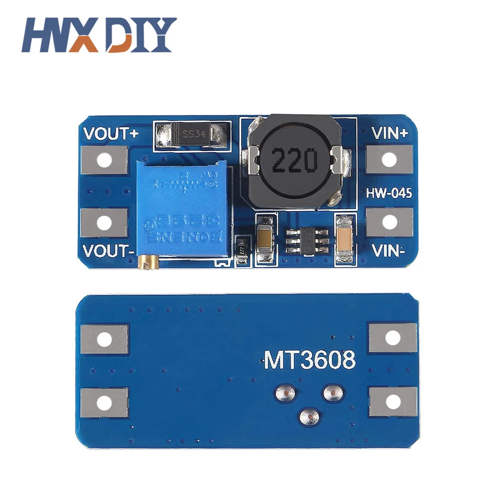10PCS MT3608 DC-DC Step Up Converter Module Adjustable Booster Power Supply Module Voltage Regulator 2A Max 2V-24V To 5/9/12/28V