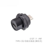 Threaded Type-C Waterproof Connector Cable IP67 Type-C Male Data Plug Wire F Outdoor Use USB 3.1 Solder Board Dual Female Socket