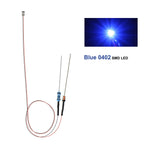 Evemodel 10pcs Pre-wired 0402 0603 0805 SMD LED Lights 50cm Wire with Resistor for 12V AC DC Bright Warm Red Blue Green Yellow