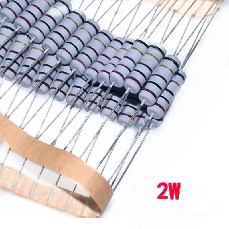 20PCS 2W Wire-wound Fuse Resistor with 5% Tolerance 10R/15/20/22/30/33/47/56R/68/75/82/100R/0.1/0.33/0.47/1/2/2.2/2.7/3.3/470R