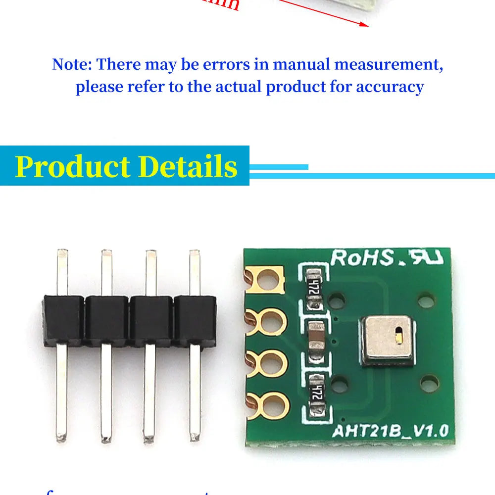 AHT10 AHT20 AHT21 High Precision Digital Temperature Humidity Sensor Measurement Module I2C Communication Replace DHT11 SHT20