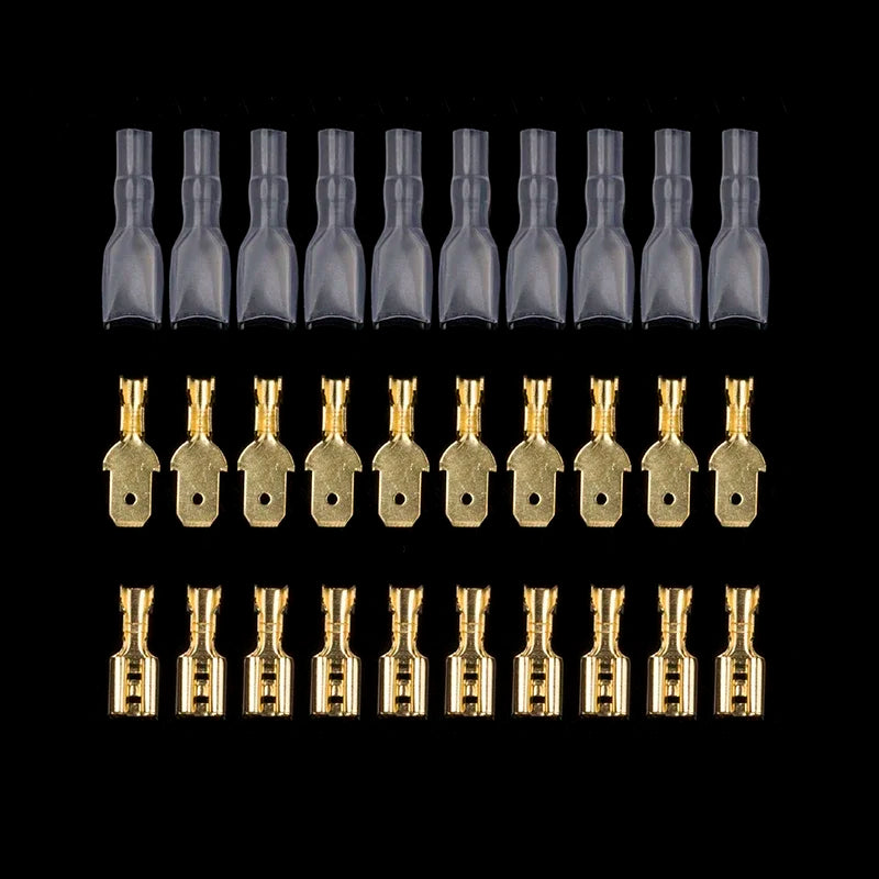 100PCS 2.8/4.8/6.3mm Female&Male Crimp Spade Connector Car Speaker Electrical Wire Connectors Transparent Sleeve