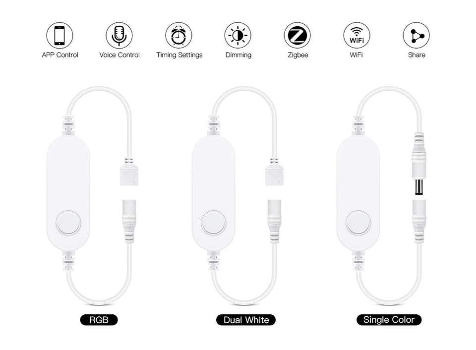 DC12V-24V Zigbee 3.0 WiFi LED Strip Light Controller CCT RGB Single Color For Led Strip Alexa Google Assistant Smartthings