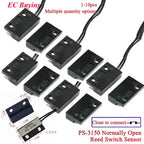 1-10Pcs PS-3150 Reed Switch Sensor PS3150 Normally Open NO Proximity Magnetic Door Window Contacts 30cm Wire Inductance Distance