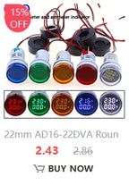 AD16-16SM 16mm buzzer 12V 24V 110V 220V 380V Flash Signal Light Red LED Active Buzzer Beep Alarm Indicator Red Green Yellow