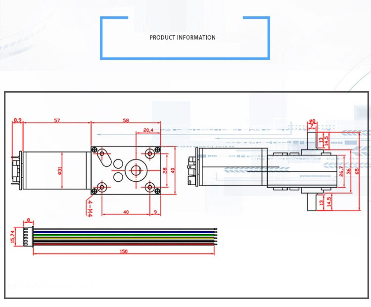 A58SW-31ZYS DC 12V 24V High Torque Worm Gear Motor Electric Engine