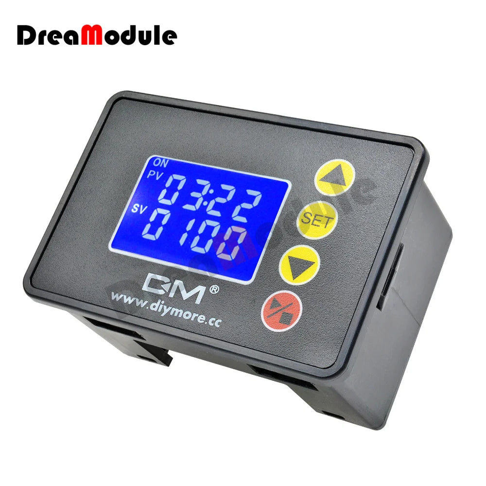 Microcomputer Time Controller DC 12V 24V AC 110V-220V Digital Time Delay Relay LCD Adjustable Timing Relay Time Delay Switch