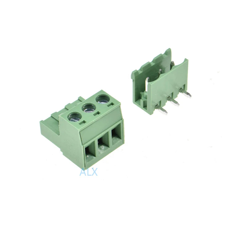 10SETS 2EDG 3pin 5.08MM pitch RIGHT ANGLE pluggable screw terminal block 5.08 3 pin PLUG TYPE pcb connector PLUG + SOCKET 300v