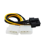 8Pin Male to Dual 4Pin Female PCIe Molex Power Cable High Compatibility for All Major Brand Graphics Cards