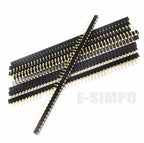 10Pcs 2.54mm Hole Female Header Round Pin Heade Straight Single/Double Row Optional 1x40P 2x40P PH3mm Single Row Gold-plated