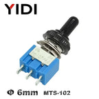 6A 125VAC Mini 6mm Toggle Switch MTS 102 103 202 203 302 303 402 403 on off SPDT DPDT on off on 3PDT Switch with Waterproof Cap
