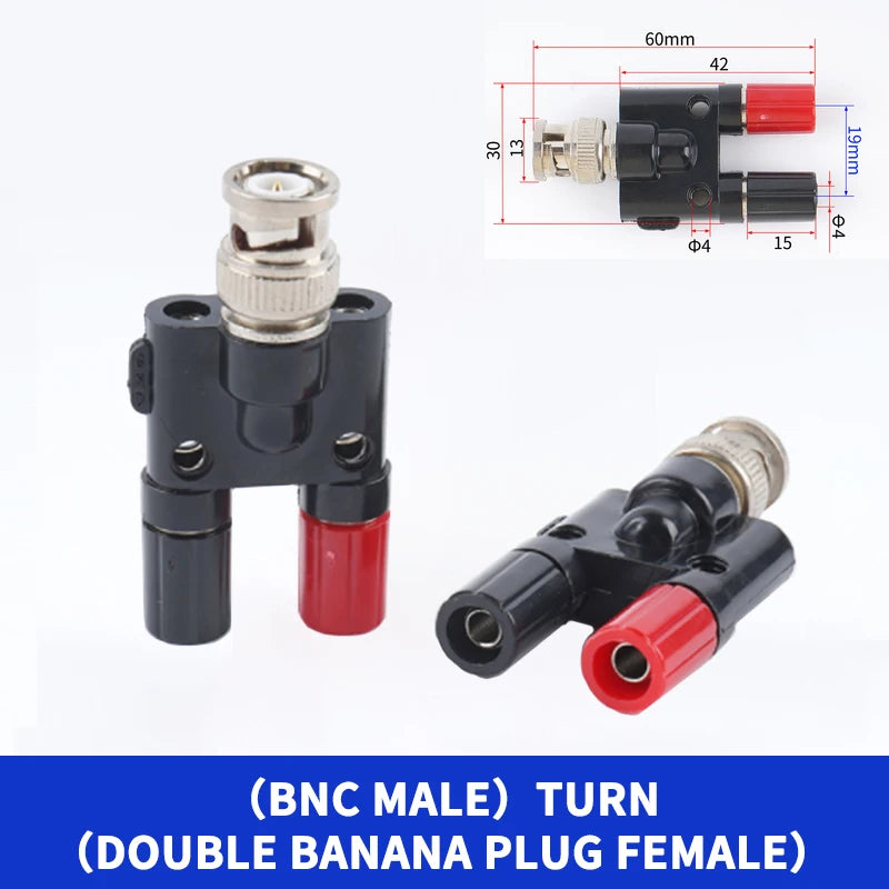 BNC to Banana Male Plug & Female Jack RF Connector Coaxial Test Converter