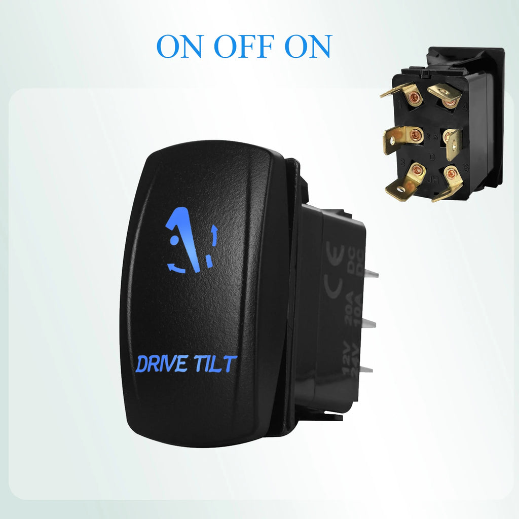12V Reverse Polarity Rocker Switch DPDT ON-Off-ON 6 Pin Momentary/Latching for Winch Linear Actuator Car Window RV Jack Boat RV