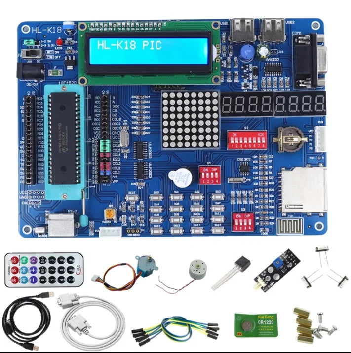 PIC development board PIC18F4520 microcontroller learning board HL-K18 experimental board integrated kit2 emulator