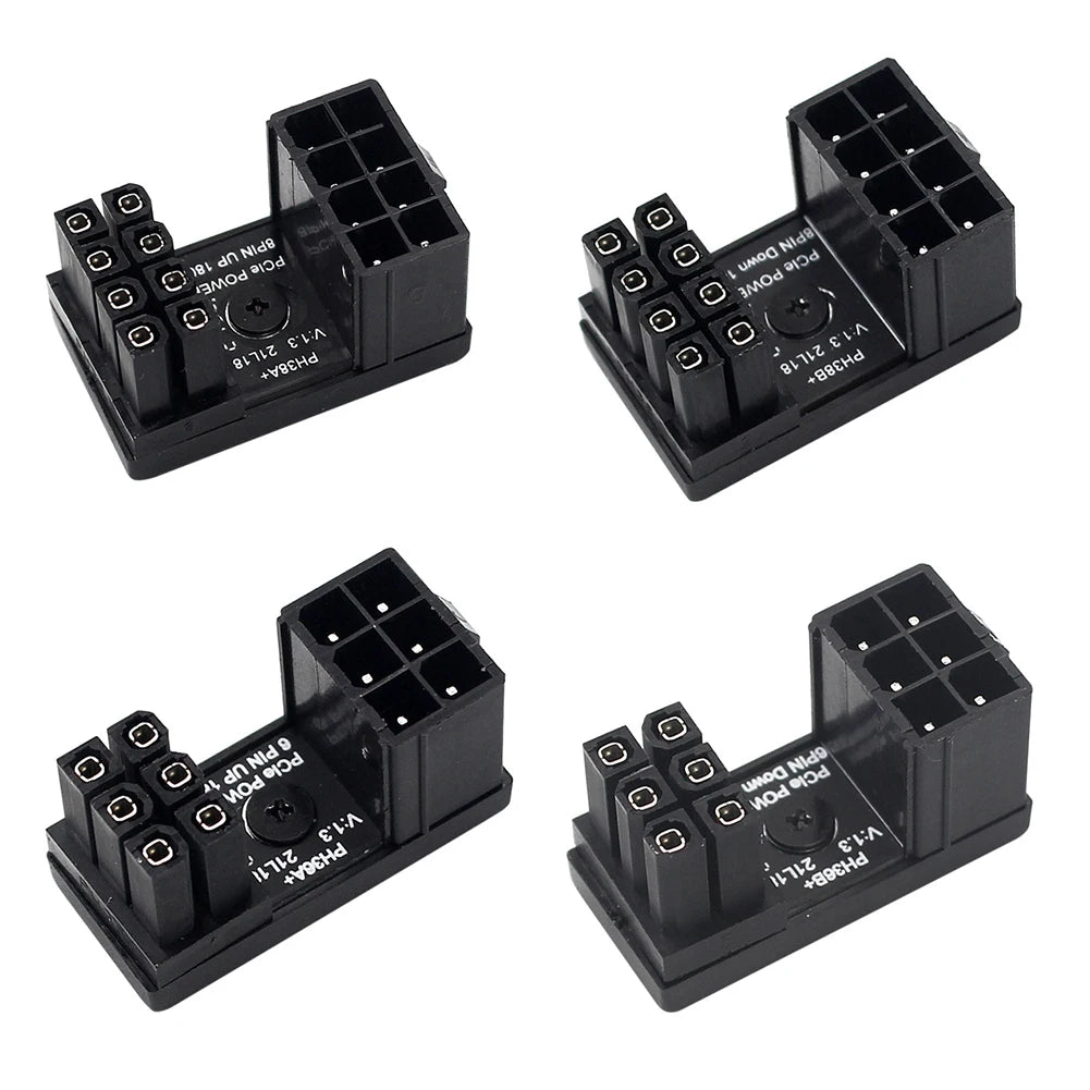 Power Adapter Board 8 Pin GPU Power Connector 6 Pin GPU PCIe 180 Degree Angle for PC Computer Graphics Card