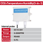 Wall-Mounted CO2 Sensor Carbon Dioxide Detector Air Quality Monitor RS485 Analog Output NDIR CO2 Transmitter for Ventilation