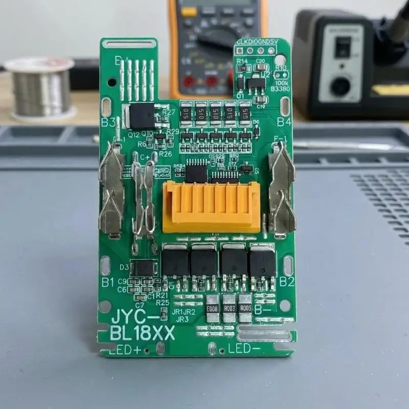 Compact BMS Circuit with Balance Charger for Custom 18V Li-ion Battery Cases