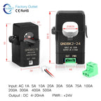 420mA Split core current transmitter QNDBK2-24 AC 50A 100A 20A 30A ct clamp current transformer current sensor 4 20mA