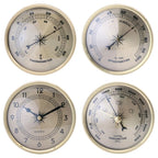 652F Diameter 90mm Gold Frame Wall Hanging Wireless Alarm Clock Barometer Thermometer Hygrometer for Indoor Outdoor