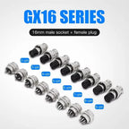5Set GX12 GX16 Connectors 2pin 3pin 4pin 5pin Aviation Plug Socket Female Male Fixed Fixing Type Electrical Cable Wire Connector