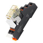 Thin-Flat Intermediate Relay 1NO1NC/2NO2NC 8A 24VDC | Compatible with  RJ1S-CL-D24 & RJ2S-CL-D24 | DIN Rail Relay for Contro