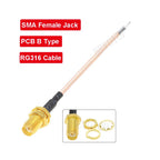 10PCS Single End SMA Female to PCB Soldering Pigtail RG316 Cable WIFI Wireless Router GPS GPRS Low Loss Jackplug Wire Connector