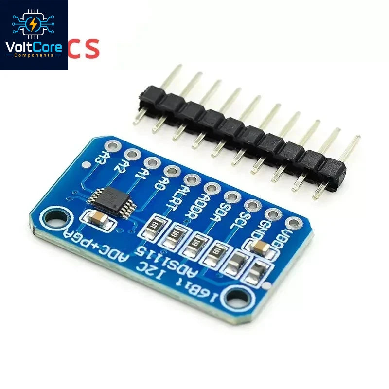 ADS1115 16 Bit I2C Module Precision 4 Channel Development Board Pro Gain Amplifiers 2.0V to 5.5V for Arduino