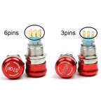16mm 19mm 22mm Metal copper Emergency stop Push Button Switch Latching Car press button pin terminal Normal open Knob Rotary