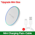 Led Light Mini Wireless Charger Pad For iPhone 17 16 15 14 1312 Samsung Xiaomi Phone Type C Induction Fast Charging Station