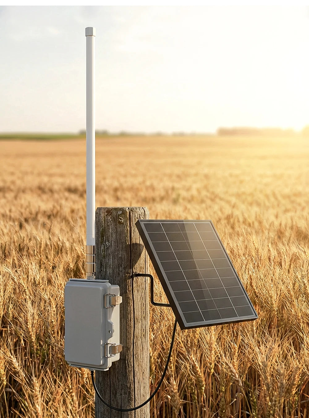 HP1 High Power LoRa Module Wismesh 1w Booster Starter Kits with 20w Solar Power System 6dBi Fiberglass Antenna Mount
