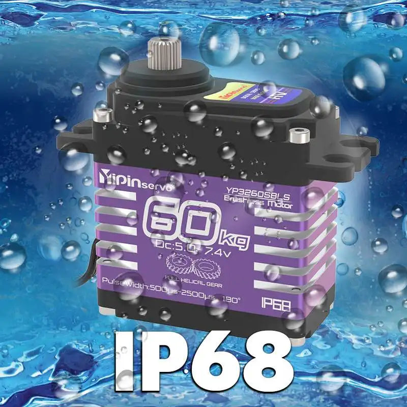 GX3260BLS 60KG 8.4V High Torque All Steel Helical Gear Digital Servo Brushless Motor 25T Metal Servo Arm for Robot Crawler Cars