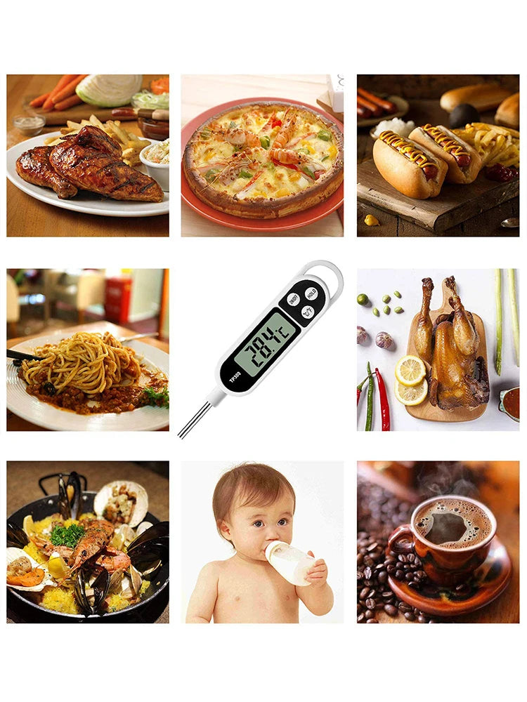 Stainless steel probe cooking food, barbecue stove, water, milk, oil, liquid meat, digital kitchen thermometer kitchen tools