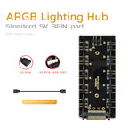 10 Port 5V 3PIN ARGB Fan Hub SATA Powered RGB Splitter for PC Case Addressable RGB Fan Light Strip