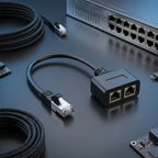 Portable RJ45 Ethernet Adapter Cable Extension 1 to 2 Port Excellent Connection Transmission Splitter Adapter for Home Office