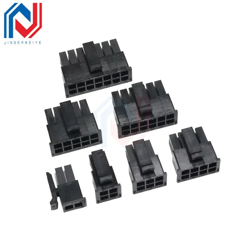 10sets Micro-Fit 2P 4P 6P Connector MX3.0mm Pitch Male Housing 8P 10P 12 16P 18P 20P 24Pin Mini 5557/43025 Male Shell+Terminal