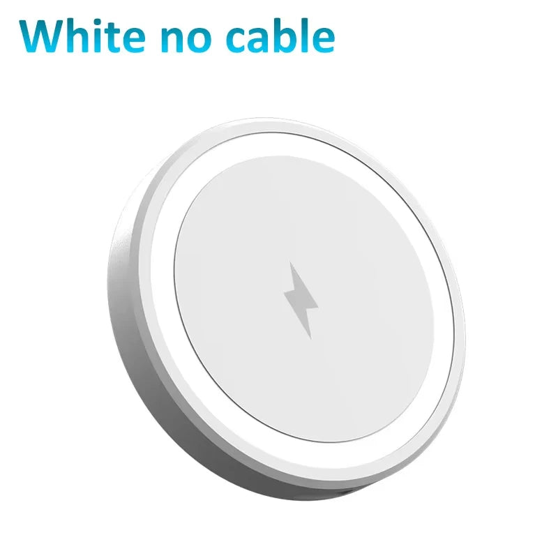 15W Ultra Thin Wireless Charger, Fast Qi Charging Pad with Compact 6cm Size, Lightweight Portable Design for Desk Bedroom Trave