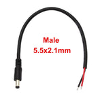 1/3/5/10Pc 18AWG DC5.5*2.1mm / 5.5*2.5mm Male Plug to Bare Wire Open End Power Wire Supply Repair Cable Connector Pigtails DIY