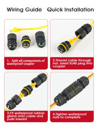 CAT6A IP68 Waterproof RJ45 Coupler Outdoor Ethernet Straight Connector Waterproof Network Adapter for CCTV Camera Monitoring