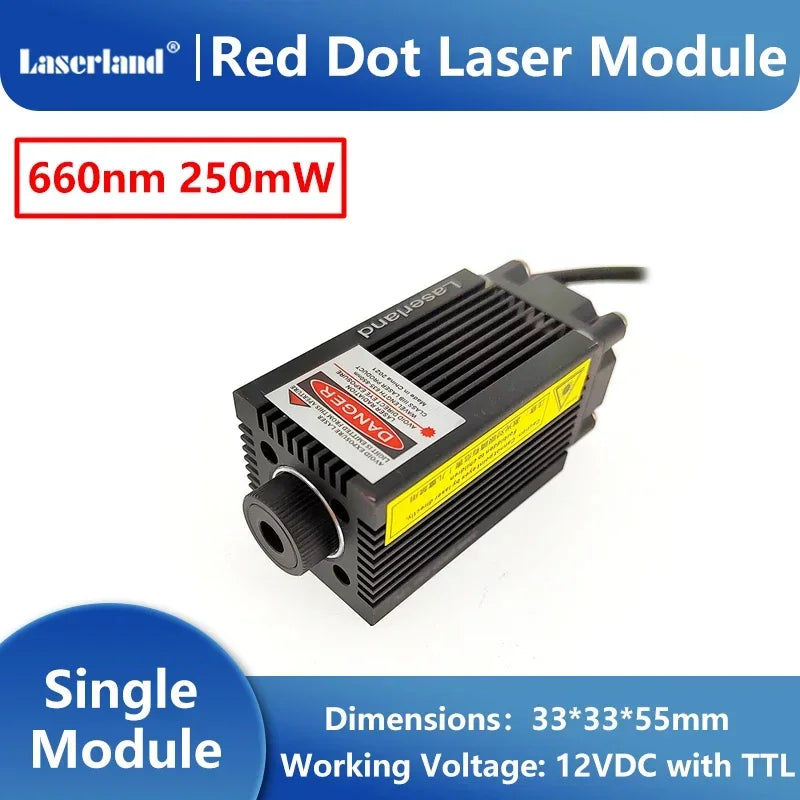 200mW-250mW 650nm 660nm Red Laser Diode Module 12VDC Stage KTV Bar