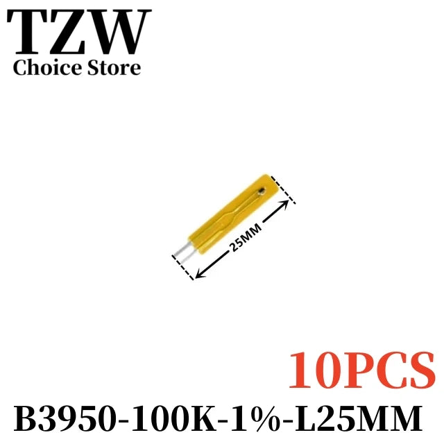 TZW 10PCS NTC Thermistor Temperature Sensor Film Resistance Probe MF55 B3435 B3950 10K 50K 100K 25MM 50MM 75MM