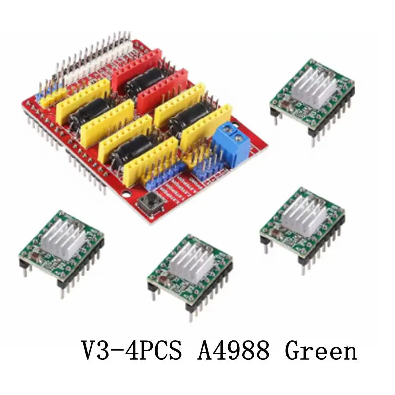 CNC Shield V4 CNC Shield V3 Engraving Machine 3D Printe+ 4pcs DRV8825 Or A4988 Driver Expansion Board For Arduino